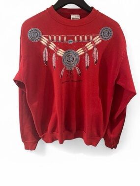 VTG Men’s Dreamcatcher Red Graphic Sweatshirt Size Large Tall